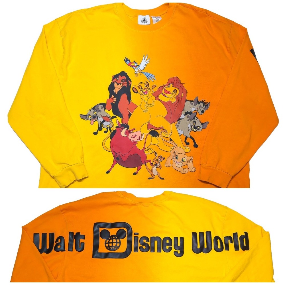 DISNEY Parks Lion King Shirt Mens XL 30th Orange Long Sleeve Spirit Jersey